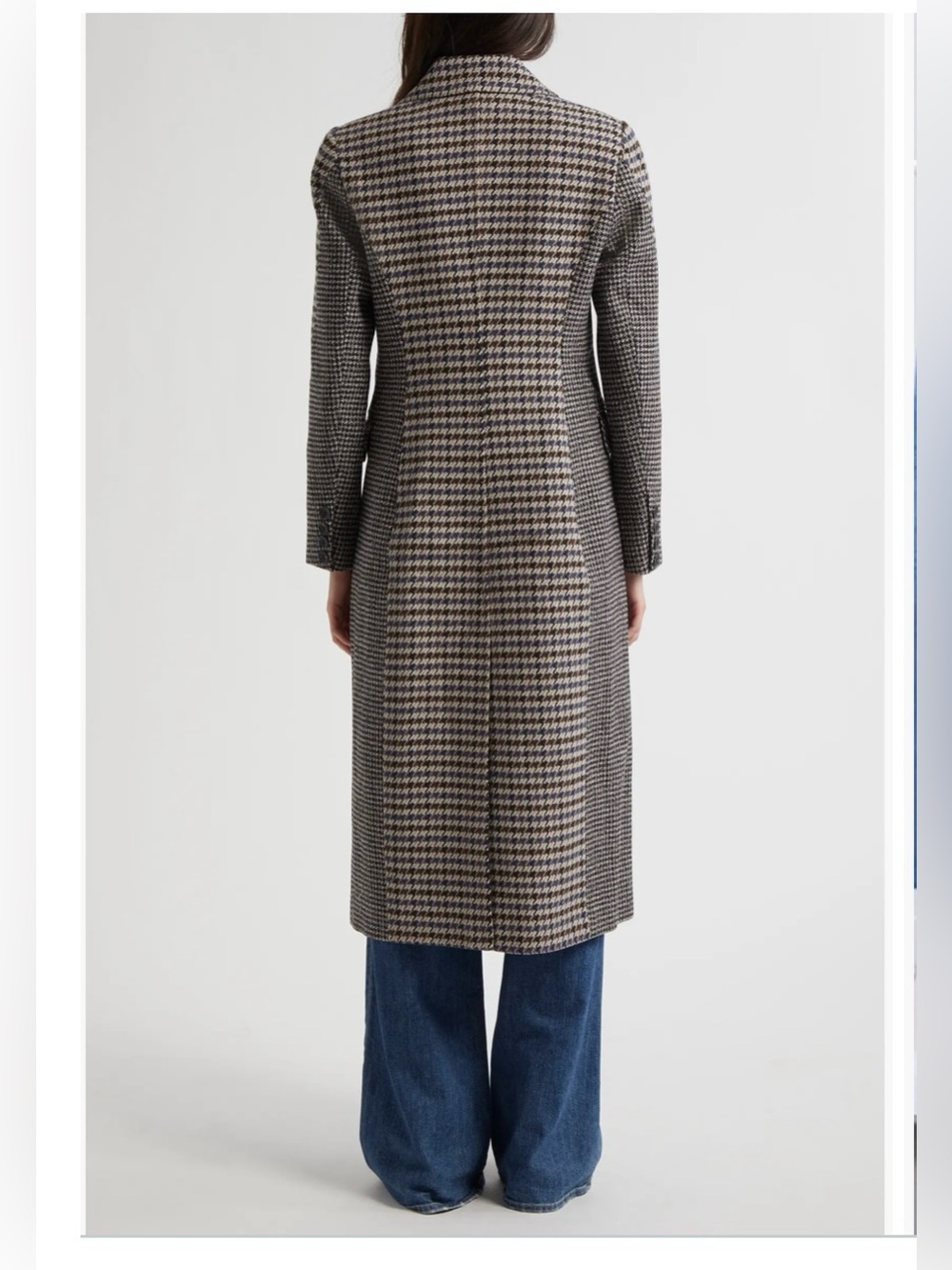 NWT AVEC LES FILLES MIXED HOUNDSTOOTH LONG COAT SZ L - Picture 2 of 7